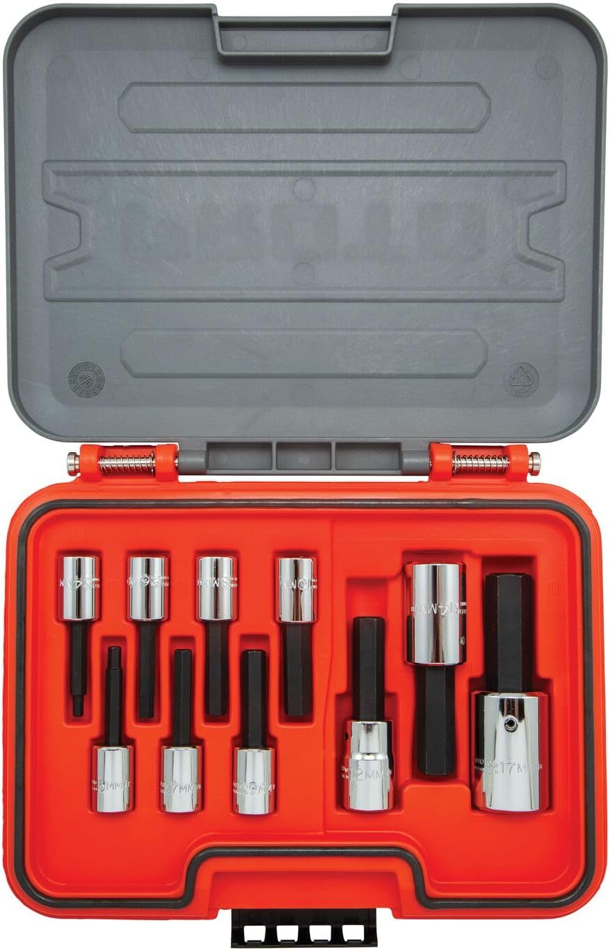Proto 3/8 in. & 1/2 in. Drive Metric Hex Bit Set - 10 Piece (J52210H)