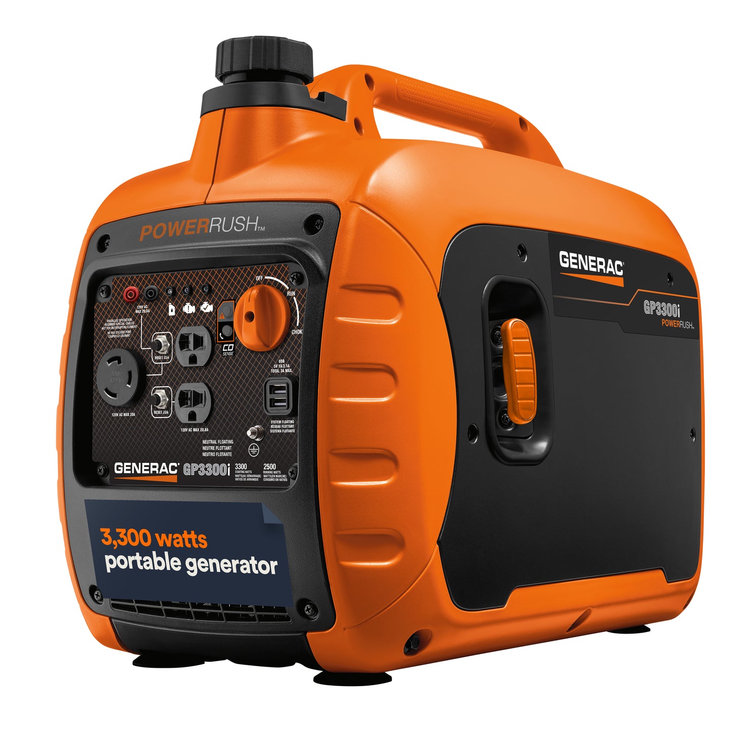 Generac GP3300i 3300-Watt Portable Inverter Generator with COsense Technology - Tool Mart Houston