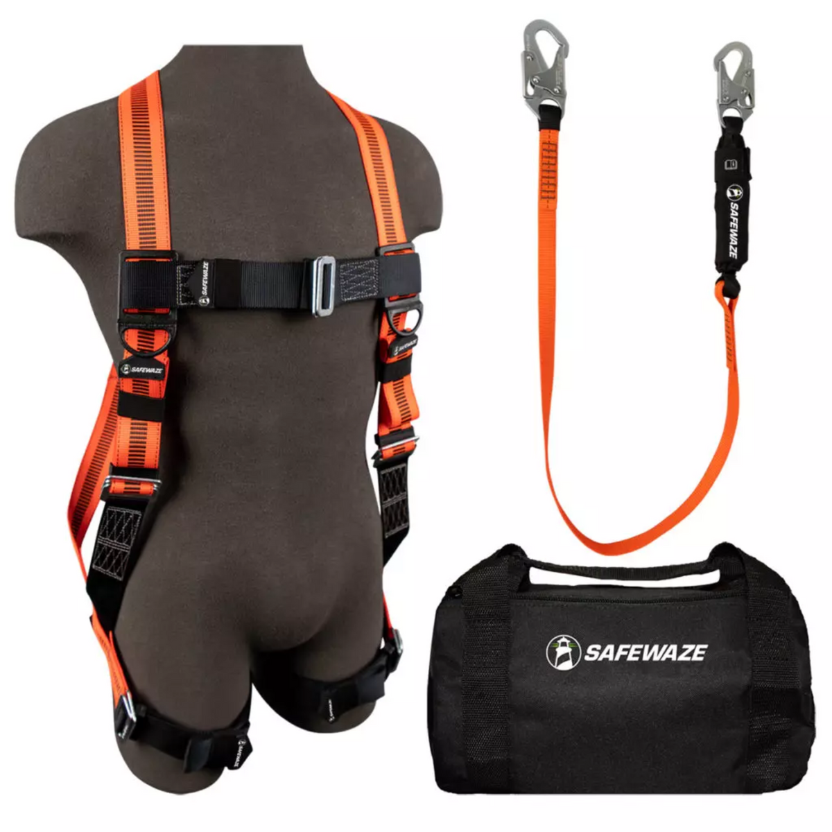 SAFEWAZE V-Line Bag Combo: FS99280-E Harness, FS88560-E Lanyard, FS8125 Bag