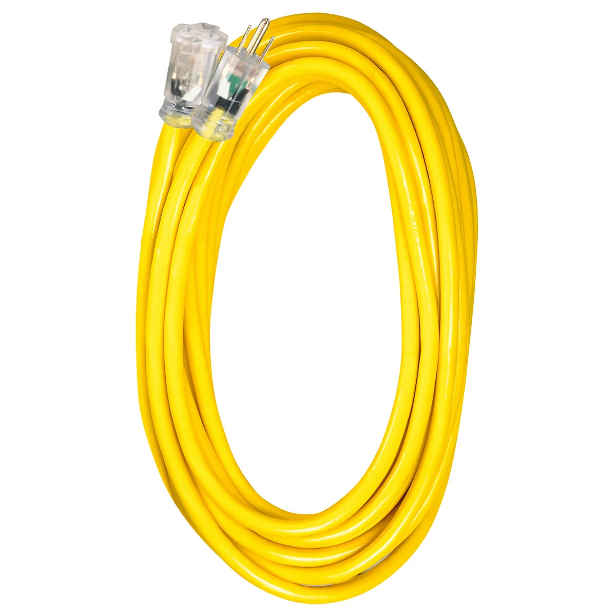 Voltec 10/3 SJTW Extension Cord with Lighted End, 50 ft - Yellow (05-00350)