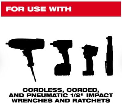12PC SHOCKWAVE™ Impact Duty 1/2" Drive SAE Standard 6 Point Socket Set