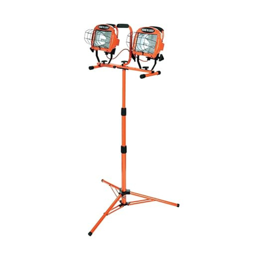 Southwire LED Twin Head Telescoping Work Light with Switches and Tripod Base L14S