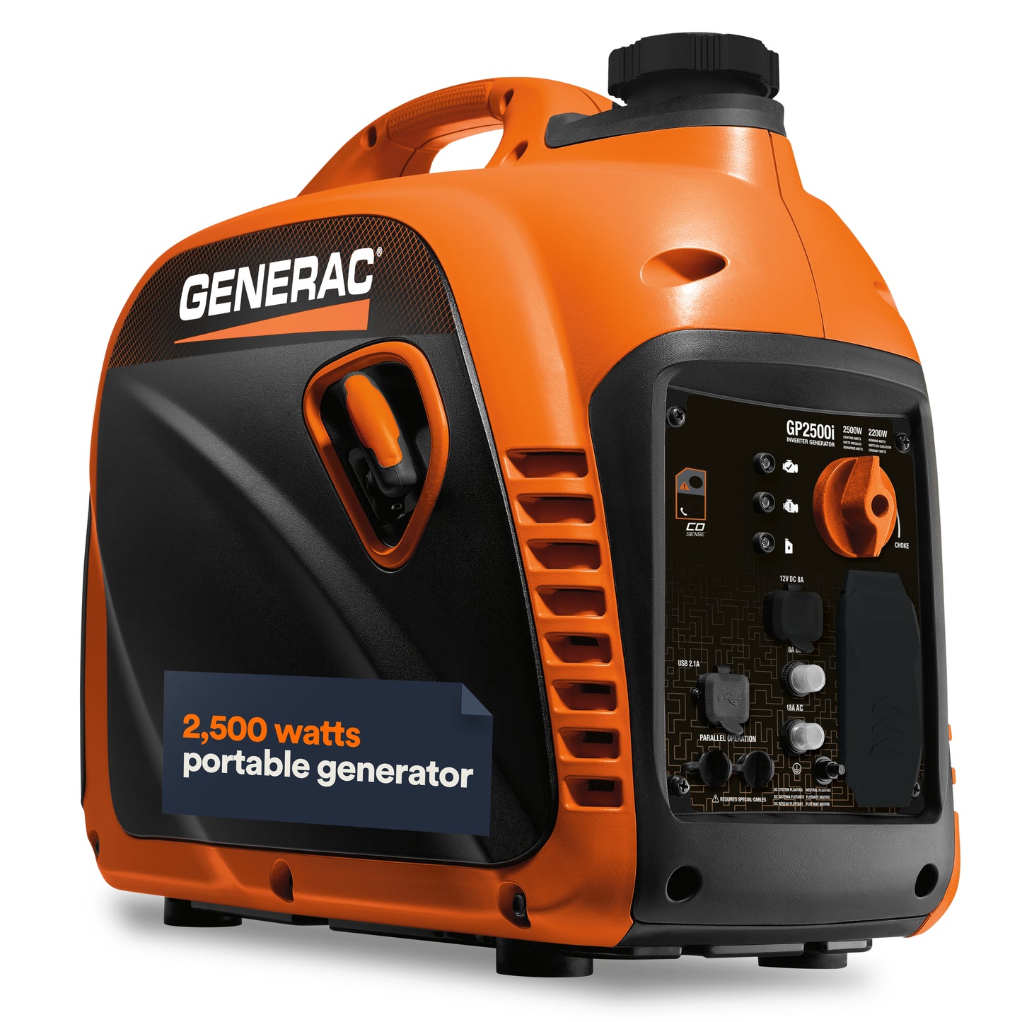 Generac 2500-watt Portable Inverter Generator With COSENSE® Technology GP2500i