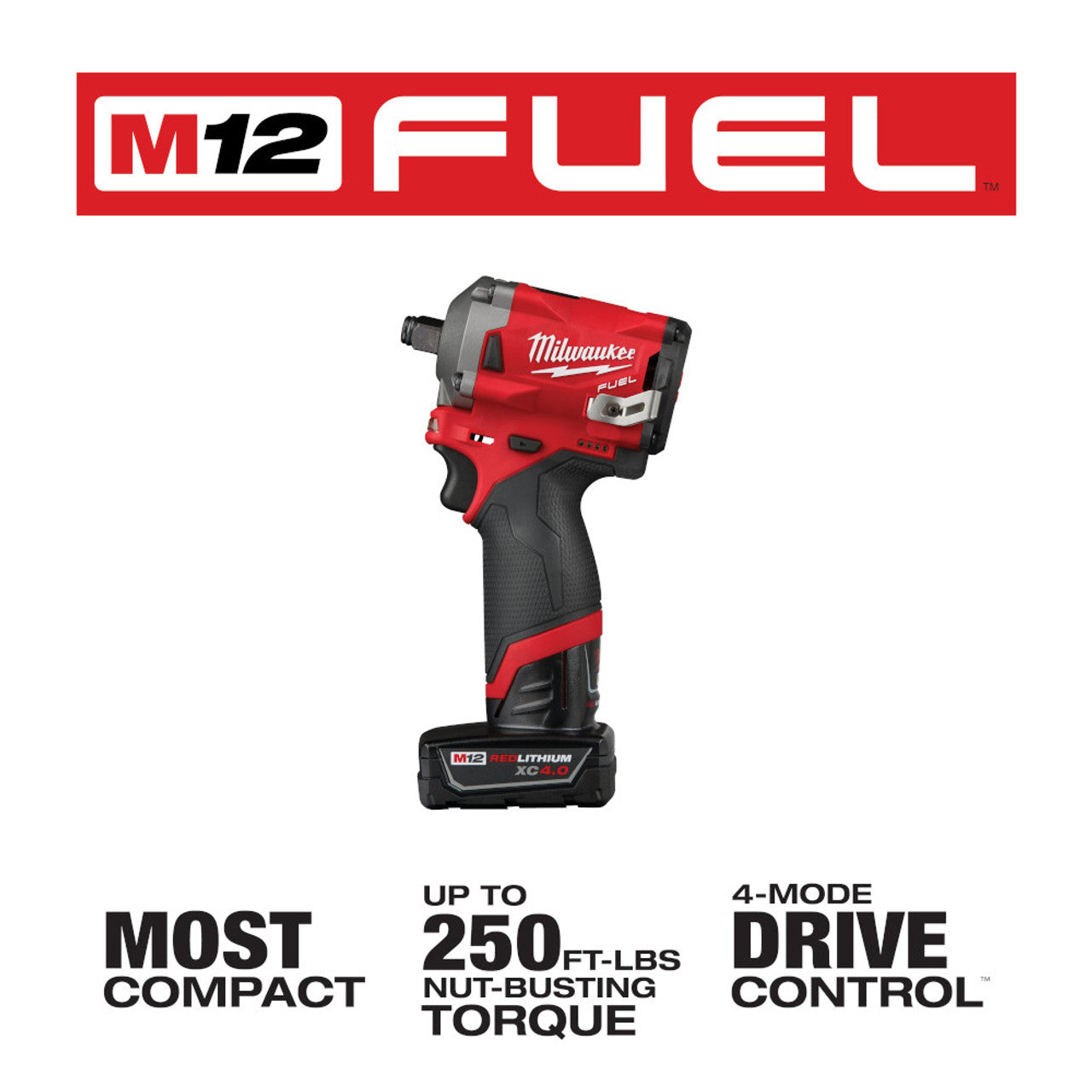 Milwaukee M12 FUEL Stubby 1/2 in. Impact Wrench Kit 2555-22
