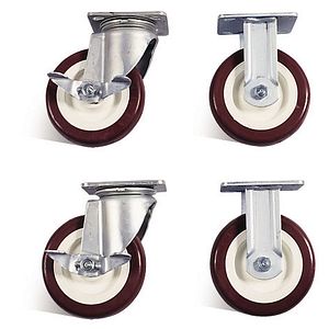 5' POLYOLEFIN CASTER SET - 2R/2S; KNAACK HARDWARE
