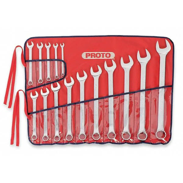 Proto 15 Piece Satin Combination ASD Wrench Set - 12 Point (J1200FASD)