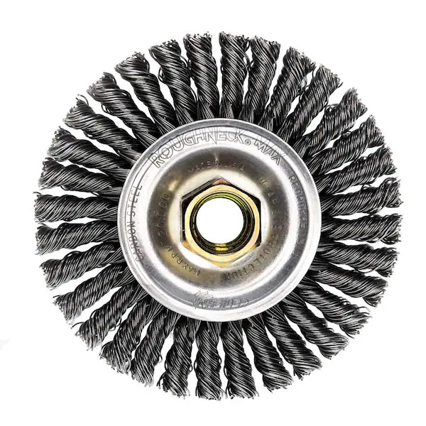 Weiler Roughneck Max 4 in. Stringer Bead Wire Wheel, .020 in., 5/8 in.-11 UNC (13131)