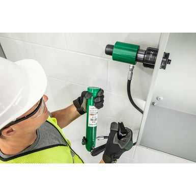 Greenlee 11-Ton Hydraulic Knockout Punch Kit with Hand Pump, Ram, 1/2" to 2" Slug-Buster Punches, Dies, and Hydraulic Draw Studs, Electrical Conduit Hole Cutter Kit 7306SB