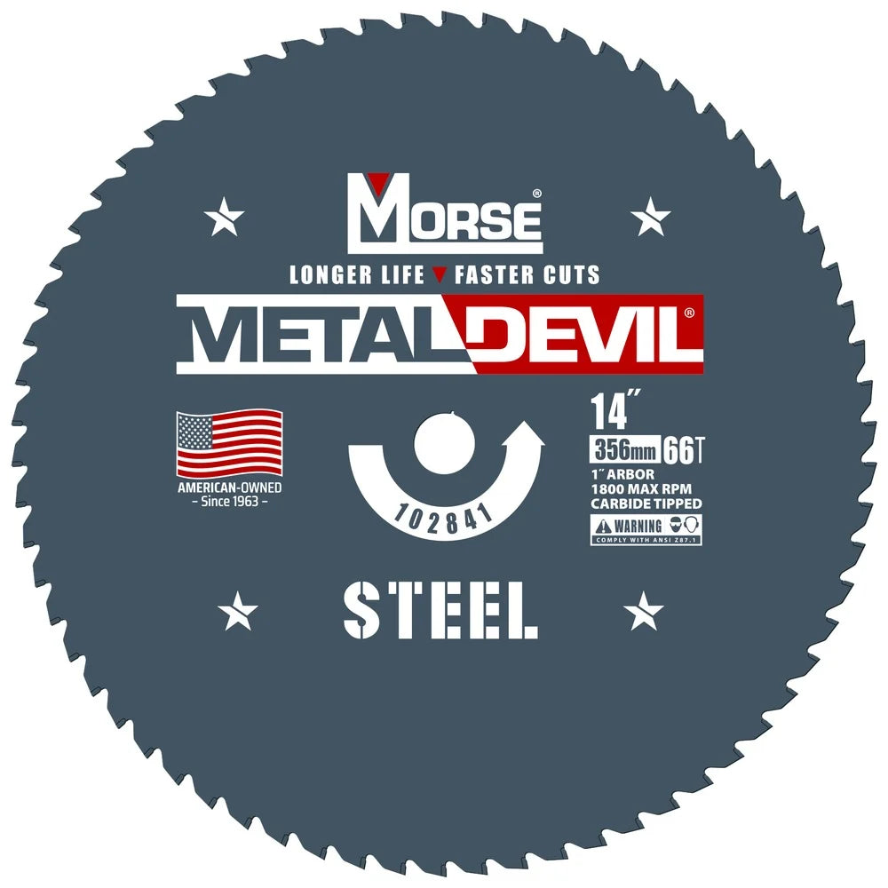 M.K. Morse Metal Devil® Steel Cutting Circular Saw Blade, 14" 66T (CSM1466FSC)