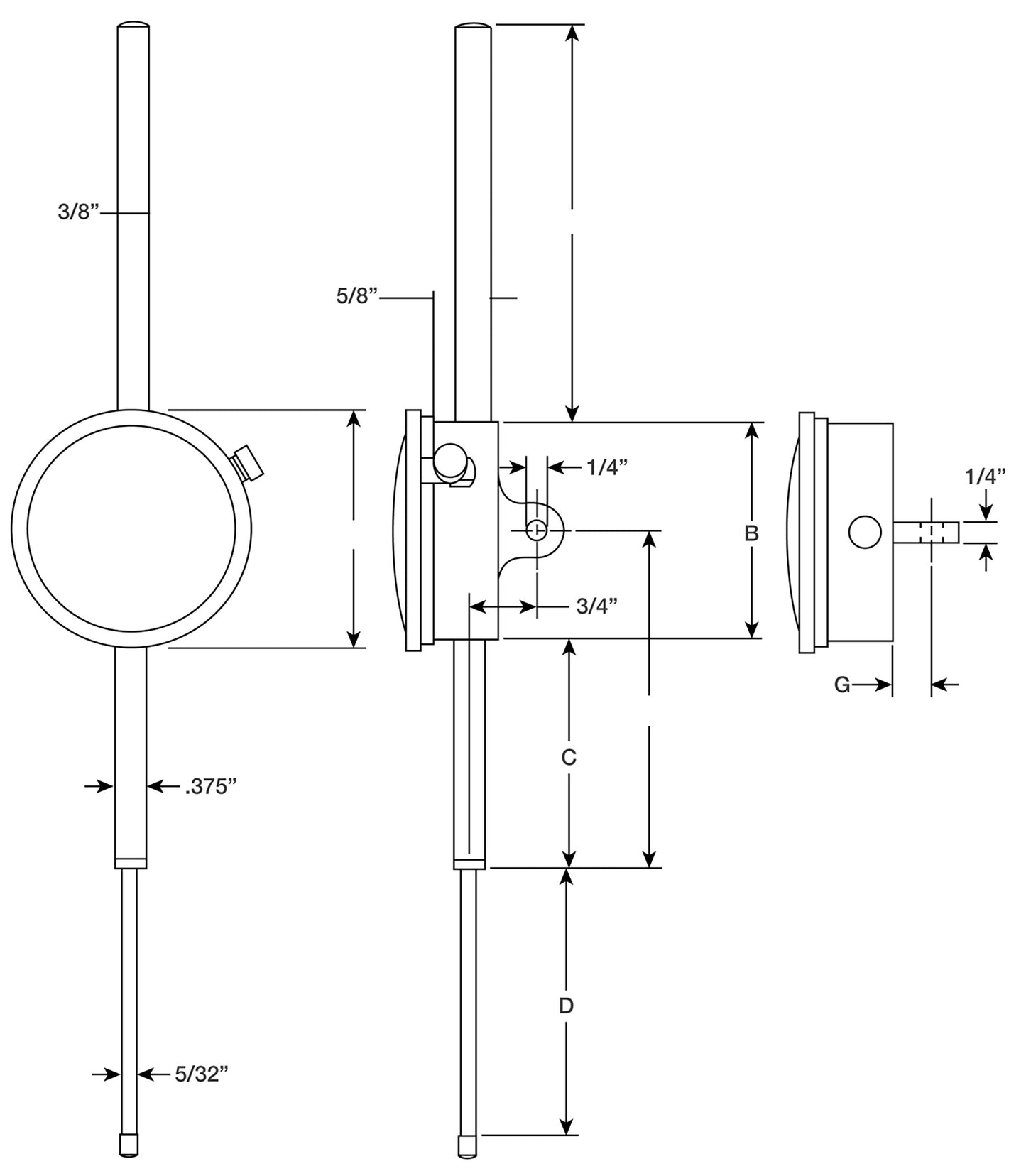 Starrett No. 25 Series AGD Dial Indicator (25-4041J)