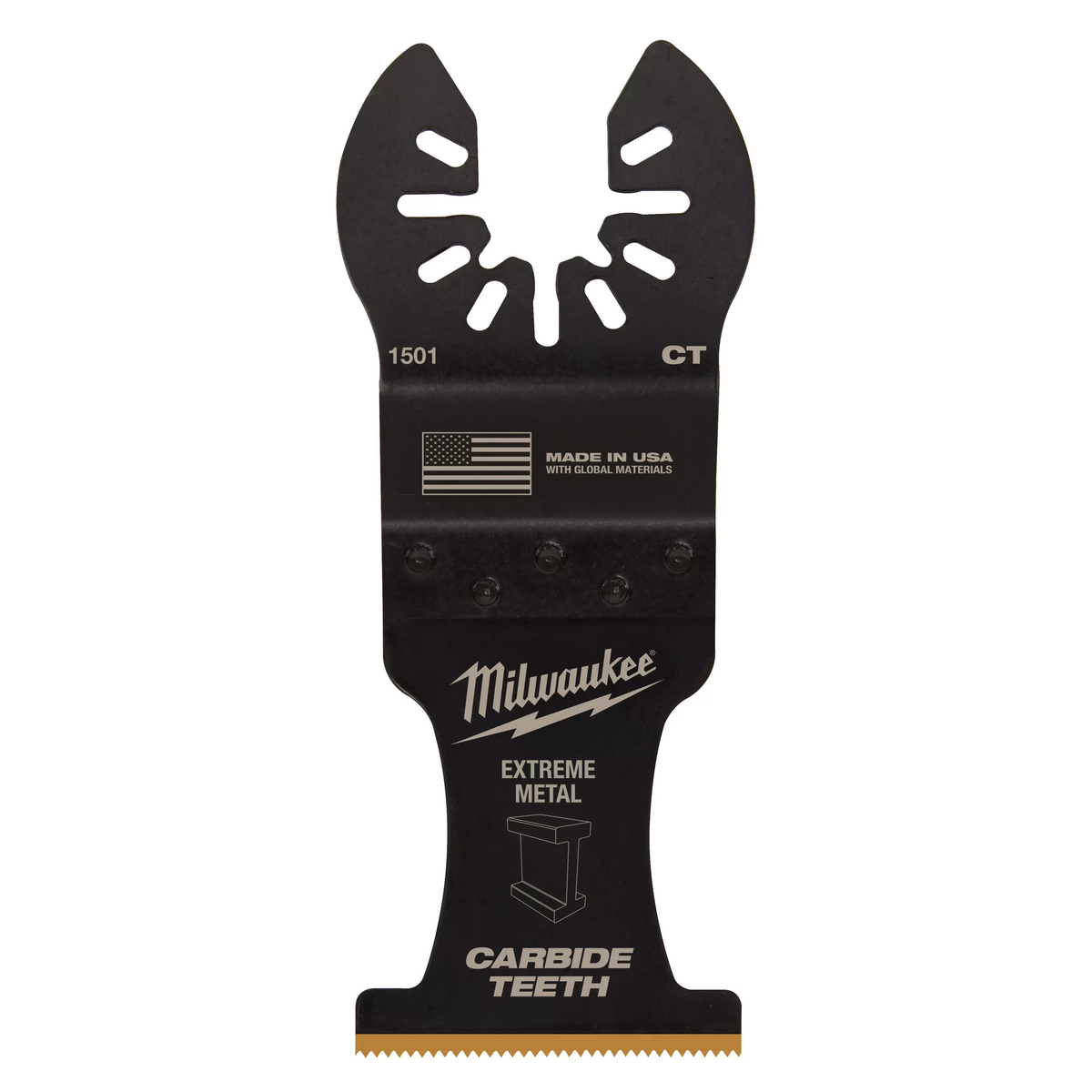 Milwaukee 1-3/8” Carbide Teeth Metal Universal Fit Oscillating Multi-Tool Blade (3 PK) (49-25-1503)