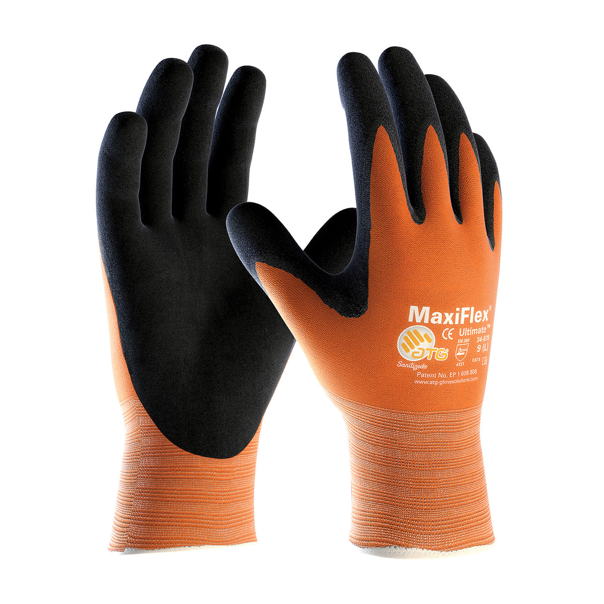 PIP MaxiFlex® Ultimate™ Hi-Vis Nitrile Glove, Orange, Large (34-8014/L)