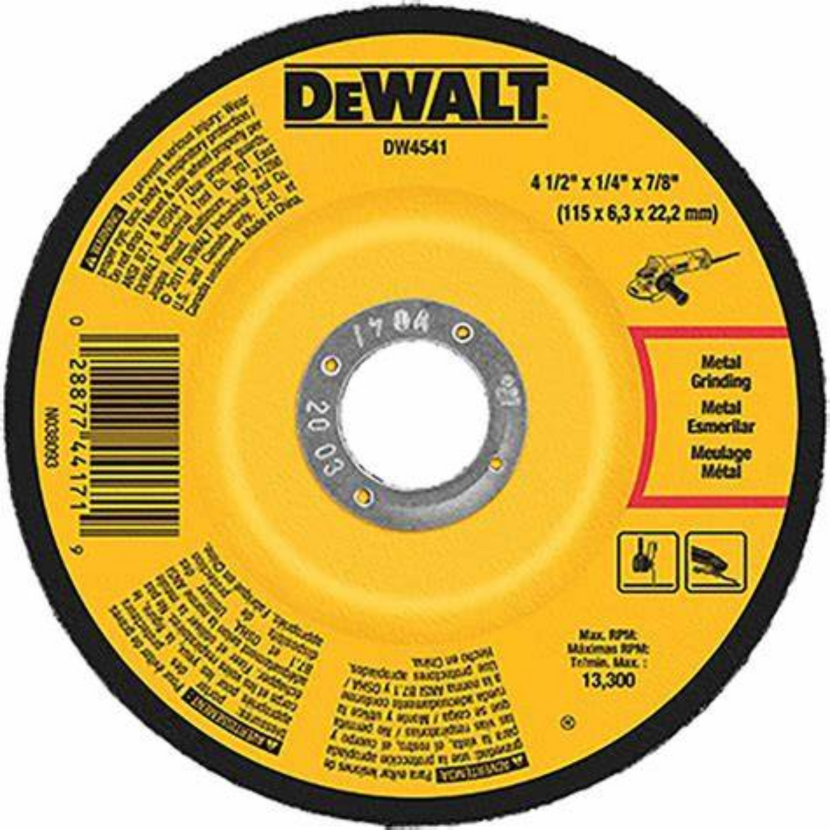 Milwaukee 4-1/2" x 1/8" x 5/8-11" Grinding Wheel (Type 27) (49-94-4525)