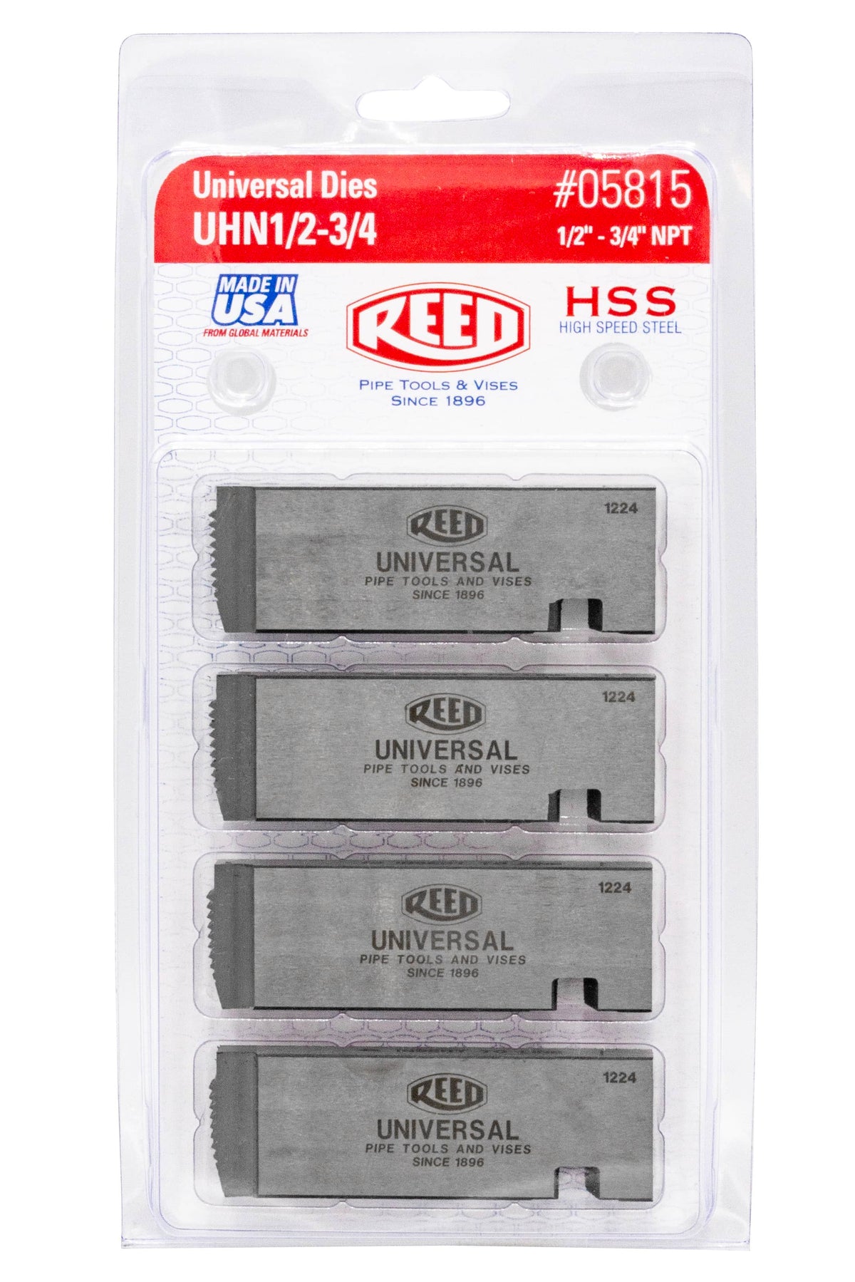 Reed Universal Die Set, 1/2-3/4 in. NPT, HSS (UHN1/2-3/4)
