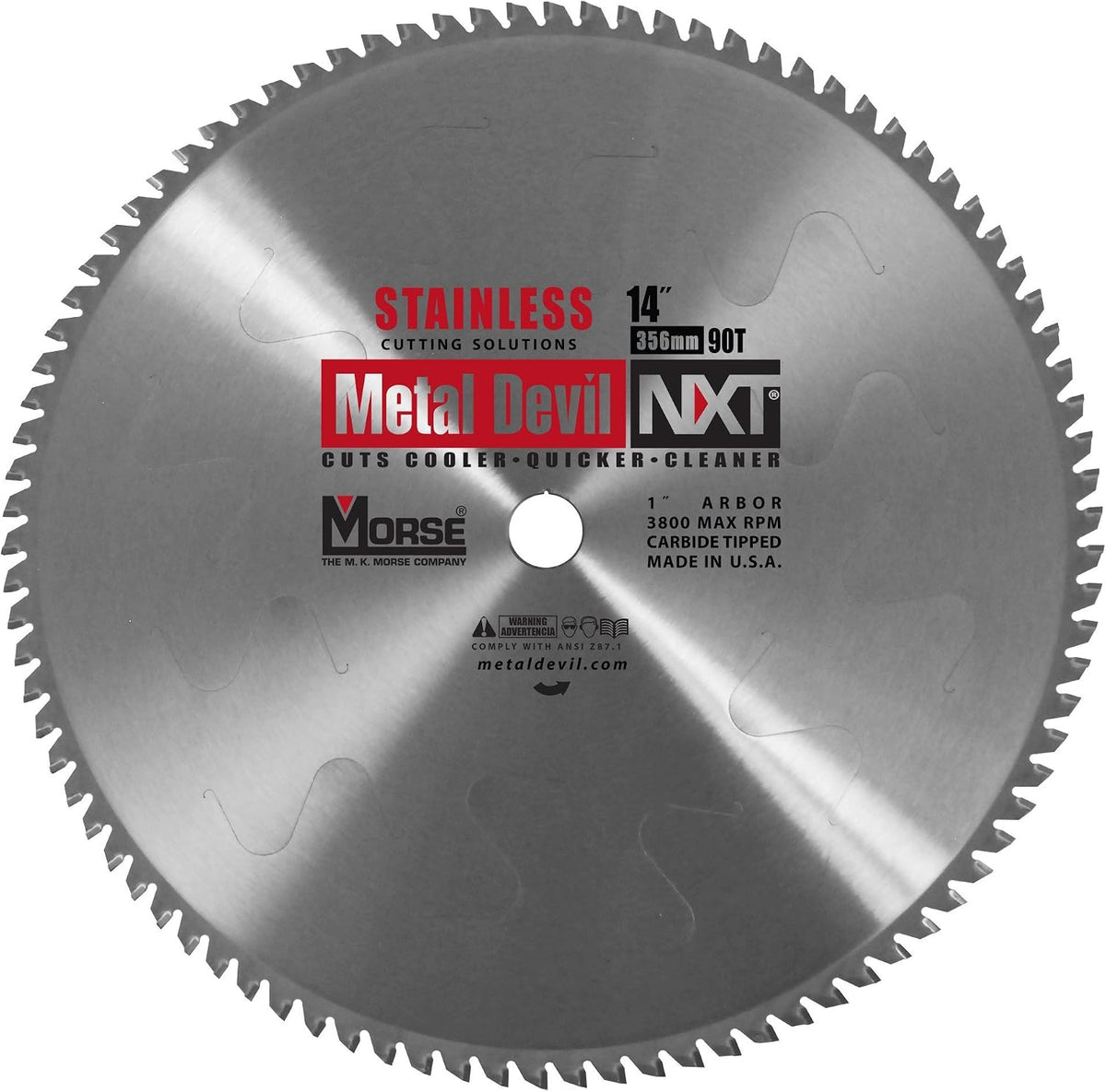M.K. Morse Metal Devil NXT™ Stainless Steel Cutting Circular Saw Blade, 14" 90T (CSM1490NSSC)