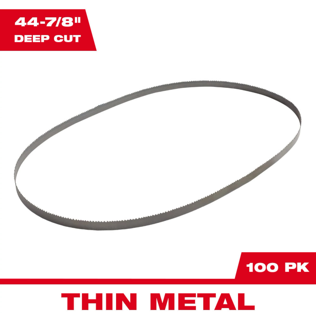 Milwaukee 44-7/8" 18 TPI Deep Cut Band Saw Blade for Thin Metal Bulk 100 (48-39-0544)