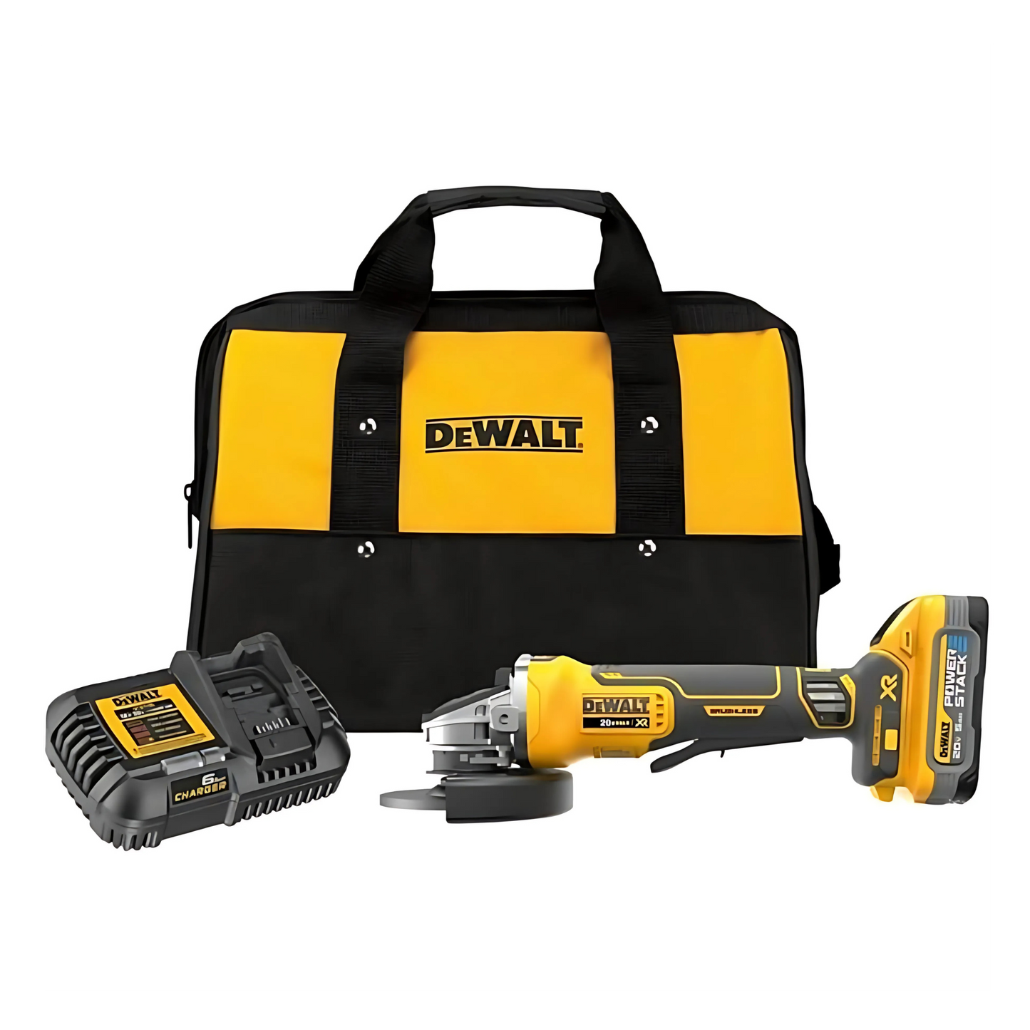 20V MAX* XR® Brushless Cordless 4-1/2 in. Paddle Switch Small Angle Grinder Kit with DEWALT POWERSTACK™ 5Ah Battery