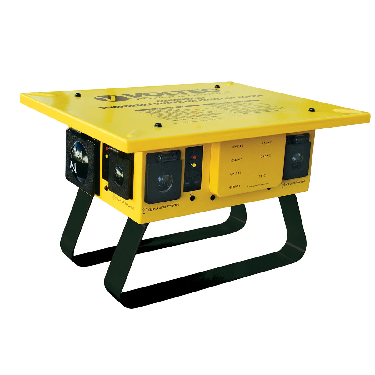 Voltec 6 GFCI Temporary Power Box with U-Ground T-Slot Outlets, 50 A (09-0T676)