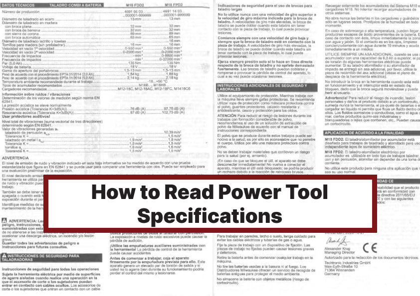 How to Read Power Tool Specifications: A Beginner's Guide