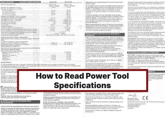How to Read Power Tool Specifications: A Beginner's Guide