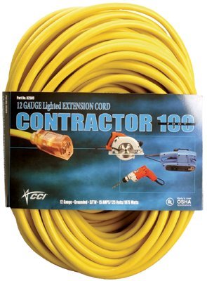 Coleman Cable 10/3 x 100 ft Extension Cord with Lighted Ends (02689)