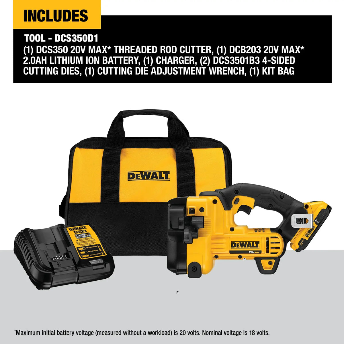 DeWalt 20V CORDLESS THREADED ROD CUTTER KIT