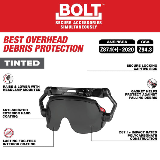 Milwaukee BOLT™ Tinted Gasketed Eye Visor - Dual Coat Lens (Compatible with ...