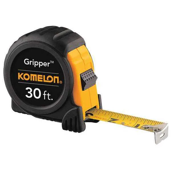 Komelon Gripper Tape Measure, 30 ft x 1 in, Black (5430)