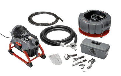 Ridgid - K-5208 Sectional drain cleaning machine - 115V 60Hz with guide hose, qty: 4 C-11 cables, sectional cable carrier, toolbox (w/cutters) kit & transport cart