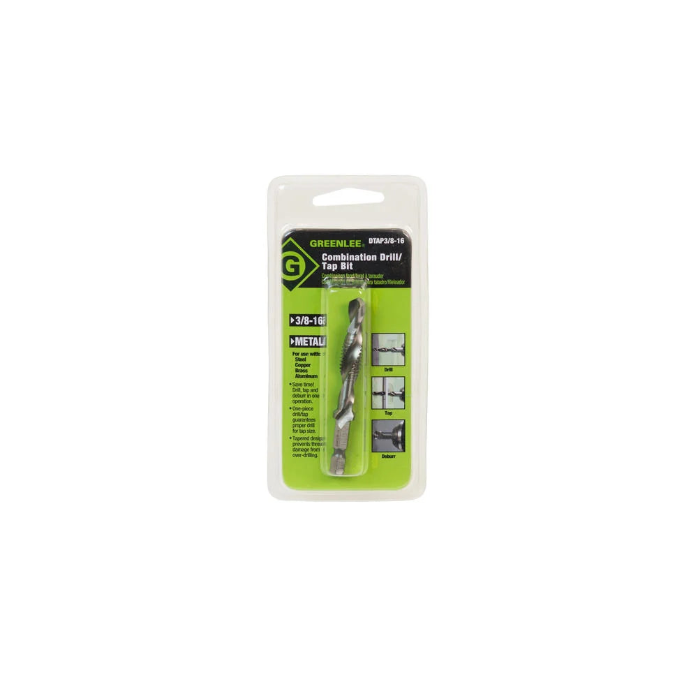 Greenlee Combination Drill and Tap Bit, 3/8-16 (DTAP3/8-16)