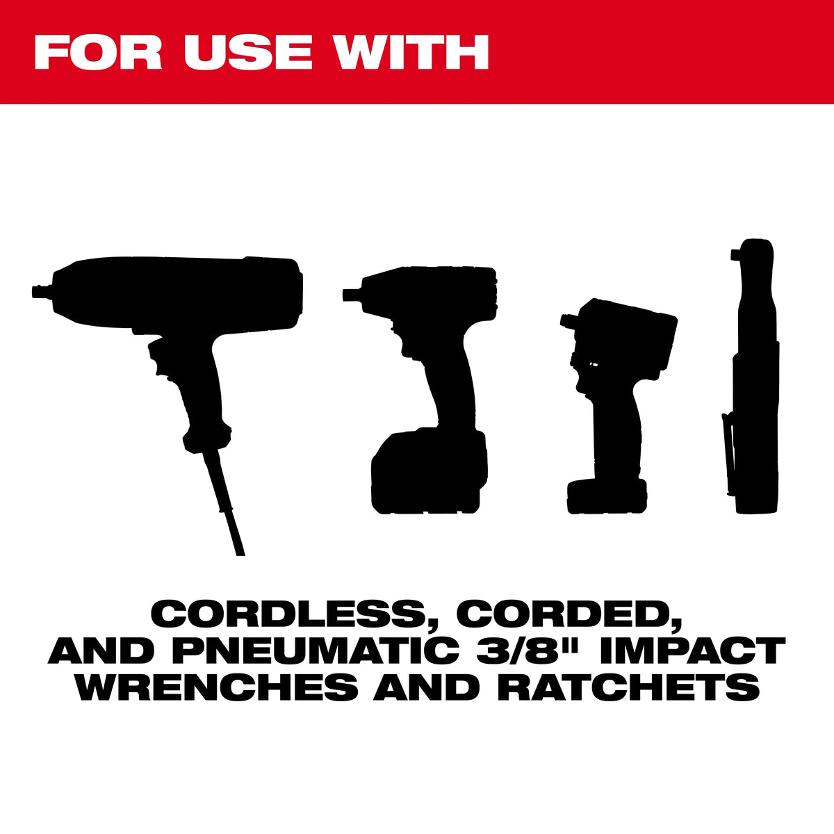 43PCSHOCKWAVE Impact Duty 3/8" Drive SAE & Metric Deep 6 Point Socket Set