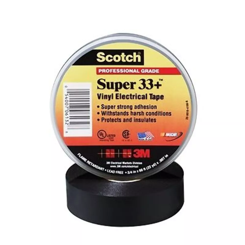 Scotch Super 33+ Vinyl Electrical Tape, 3/4" x 66'