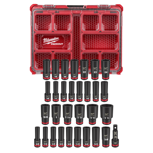 Milwaukee SHOCKWAVE Impact Duty Socket 1/2" Dr 31PC PACKOUT Set