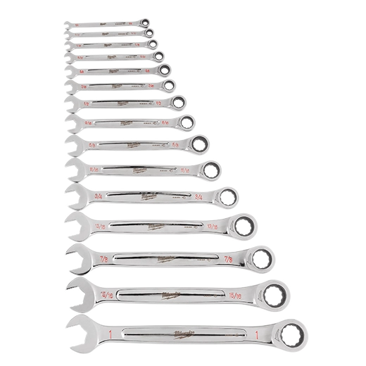 15pc Ratcheting Combination Wrench Set - SAE