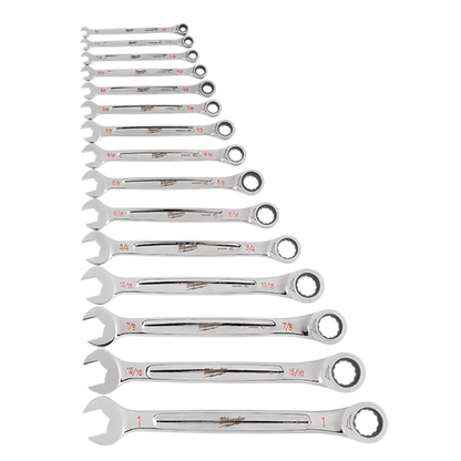 15pc Ratcheting Combination Wrench Set - SAE