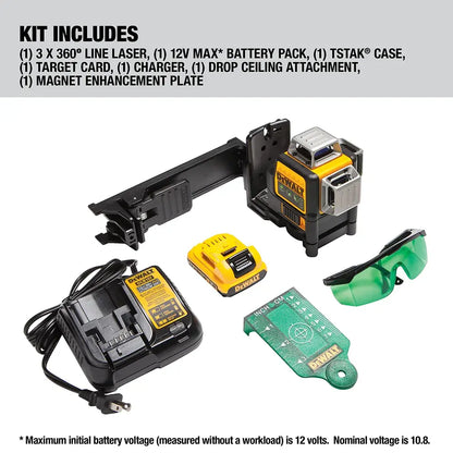 DEWALT GREEN 12V 3 X 360
