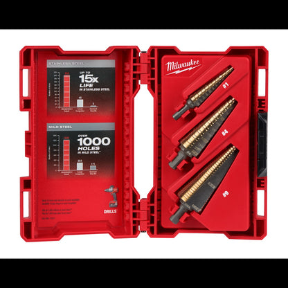 Milwaukee Cobalt Step Bit Kit (3PC) (48-89-9291)