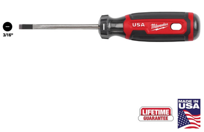 Milwaukee 3/16" Cabinet 6" Cushion Grip Screwdriver MT212