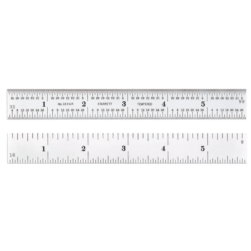 Starrett No. 1604R-6 Spring-Tempered Stainless Steel Rule, 6 in