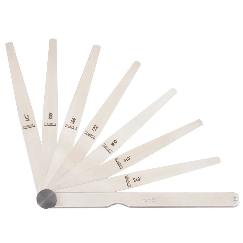 Starrett No. 172CT English Thickness Gage, 8 Tapered Leaves