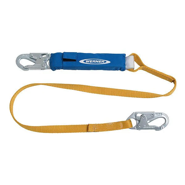 Werner DeCoil Energy Absorbing Lanyard 6 ft Single Leg Snap Hooks (C311100)
