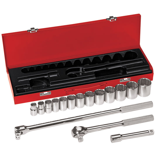 Klein Tools 1/2-Inch Drive Socket Wrench Set, 16-Piece (65512)