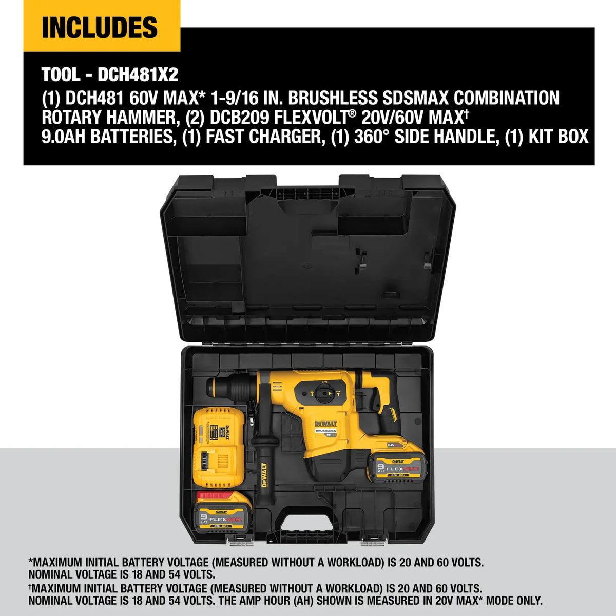 DeWalt 1-9/16IN 60V CORDLESS COMBO HAMMER KIT