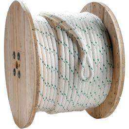 1" dia.1200 ft. wood reelHigh Strength Composite Double Braid Pulling Rope w/eyes each end42,000 lb.