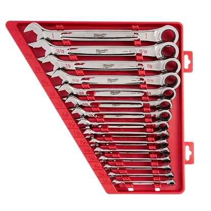 15pc Ratcheting Combination Wrench Set - SAE