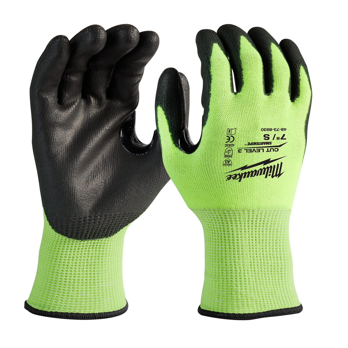 Milwaukee 12PK High Visibility Cut Level 3 Polyurethane Dipped Gloves - XL (48-73-8933B)