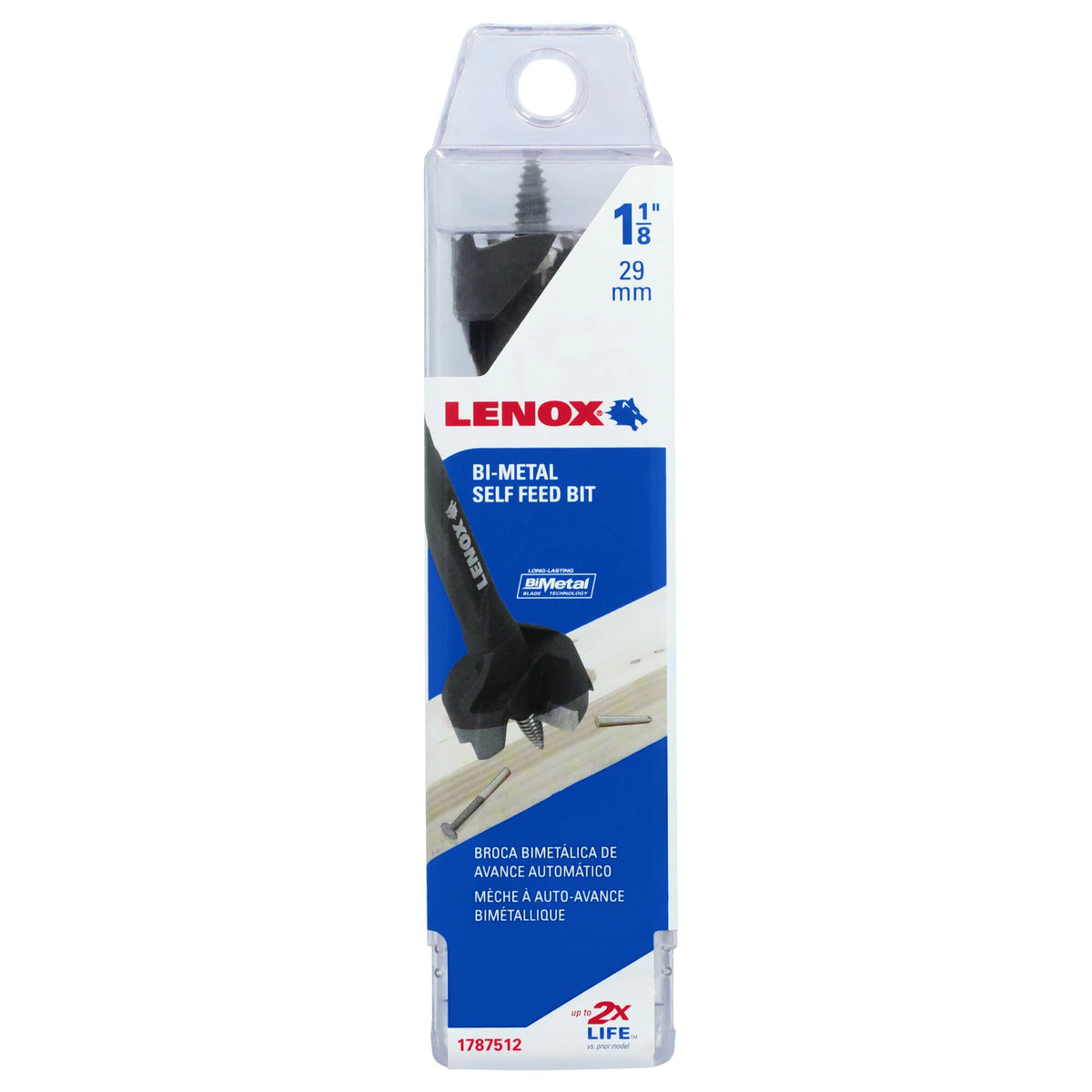 Lenox Tools Bi-Metal Self Feed Bit, 1-1/8 in (1787512)