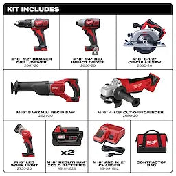 Milwaukee M18™ Cordless 6-Tool Combo Kit (2696-26)
