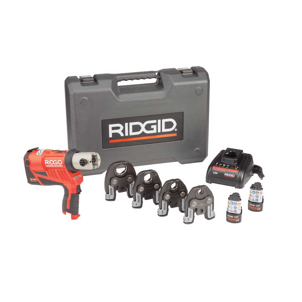 RIDGID RP 240 Compact Press Tool Kit, ProPress Jaws 1/2 in. to 1-1/4 in., 12V (57398)