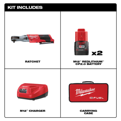 M12â„¢ FUELâ„¢ 3/8" Ratchet 2 Battery Kit